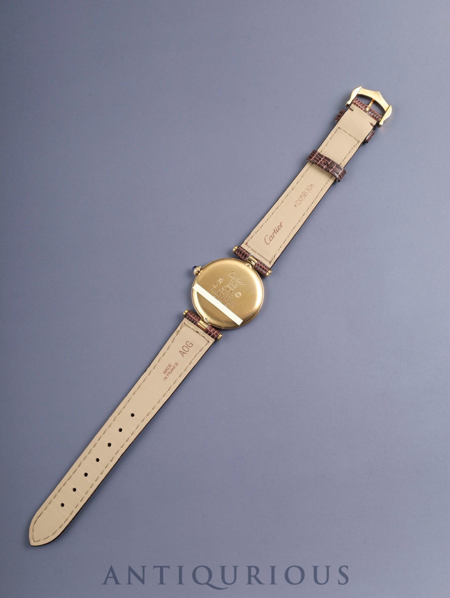 カルティエ マスト ヴァンドーム VLC LM 17 クォーツ Cal.690 SV925 純正革ベルト 純正尾錠（GP）マホガニーローマン文字盤 オーバーホール済み