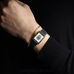 Cartier Must Tank LM 590005 Quartz SV925 Leather Strap with Genuine GP Buckle, Gray Roman Dial with Center, Full Service (Full Maintenance) Completed at a Cartier Boutique