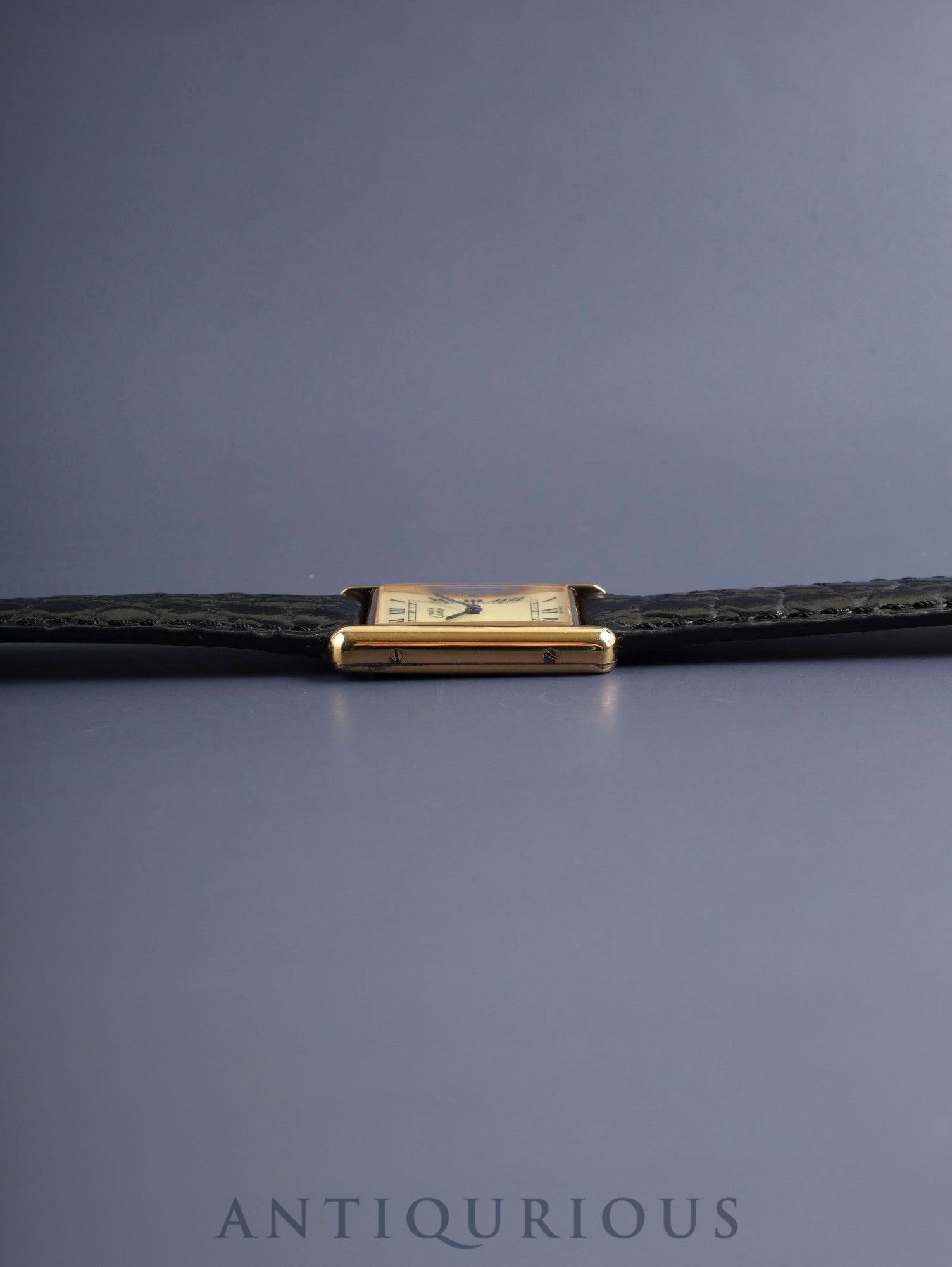 カルティエ マストタンク LM W1002754 / 1615 クォーツ SV925 革 純正ピンバックル（GP） アイボリーローマン文字盤（SWISS MADE表記）カルティエブティックにてコンプリートサービス（フルメンテナンス）済み