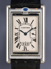 Cartier Tank Basculante XL W1016055/2522 Quartz Cal.012N SS, Leather strap, Original SS deployment buckle, White Roman dial (SWISS MADE marking), Overhauled
