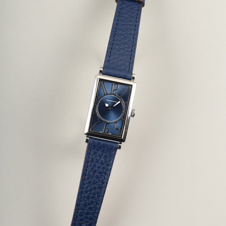ティファニー ギャラリー Z3001.10.10A61A50A クォーツ Cal.ETA976.001 SS 革 純正尾錠（SS）ブルーアラビア文字盤 オーバーホール済み