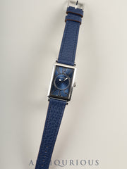 Tiffany Gallery Z3001.10.10A61A50A Quartz Caliber ETA976.001 Stainless Steel Leather Strap with Genuine Stainless Steel Buckle, Blue Arabic Dial, Overhauled