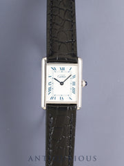 Cartier Must Tank LM 690006 Quartz Cal.90 SV925 Leather Original Pin Buckle (SS) White Roman Dial (SWISS marking) With Original Leather Strap Overhauled