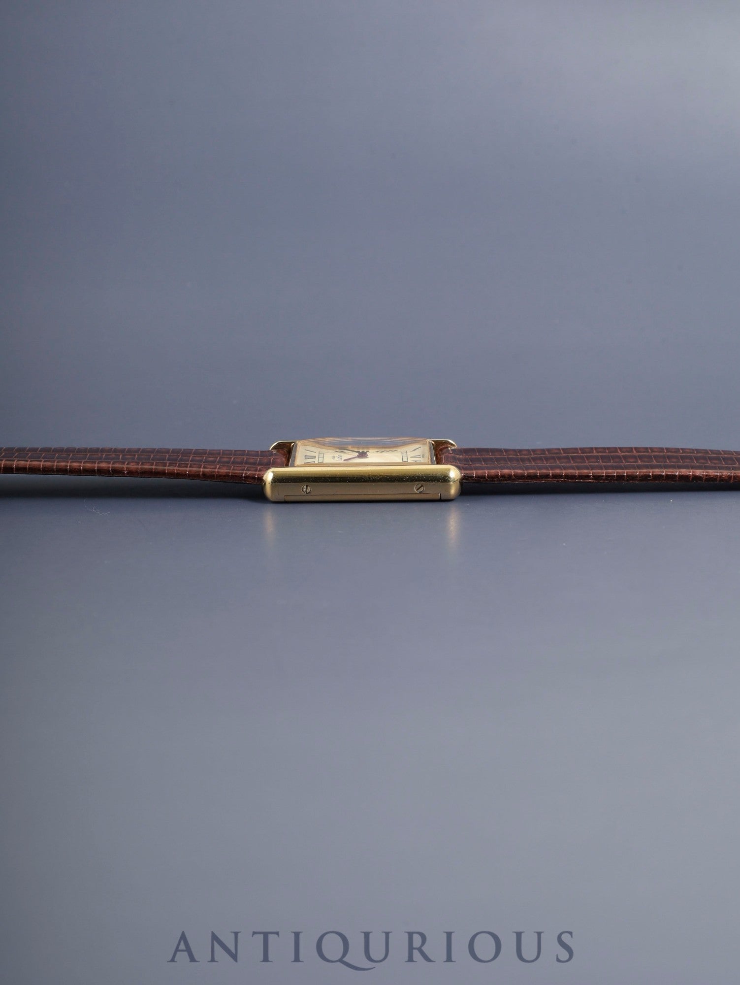 カルティエ マストタンク LM 6 手巻き Cal.78-1 SV925 革 純正ピンバックル（GP）アイボリーローマン文字盤（SWISS表記）オーバーホール済み