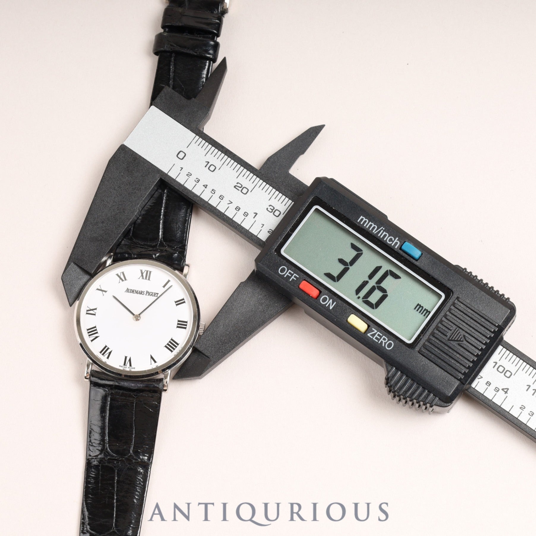 AUDEMARS PIGUET EXTRAFLAT Hand-wound Cal.2080 WG Leather Genuine Buckle (750) White Dial 31.6mm