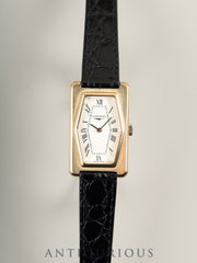 ロンジン レクタンギュラー クォーツ Cal.5602 SS/GP 革 社外尾錠（GP）ホワイト文字盤 オーバーホール済み