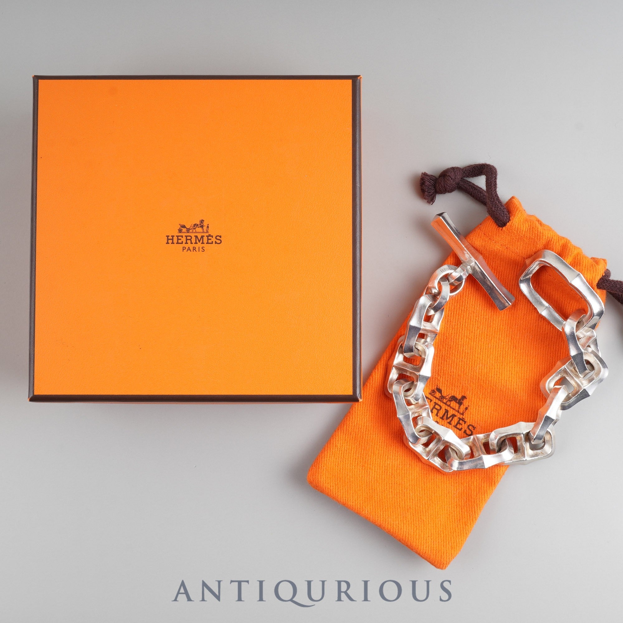 Hermes Bracelet Chaine d'Ancre Maxi SM 8 links SV925 Box