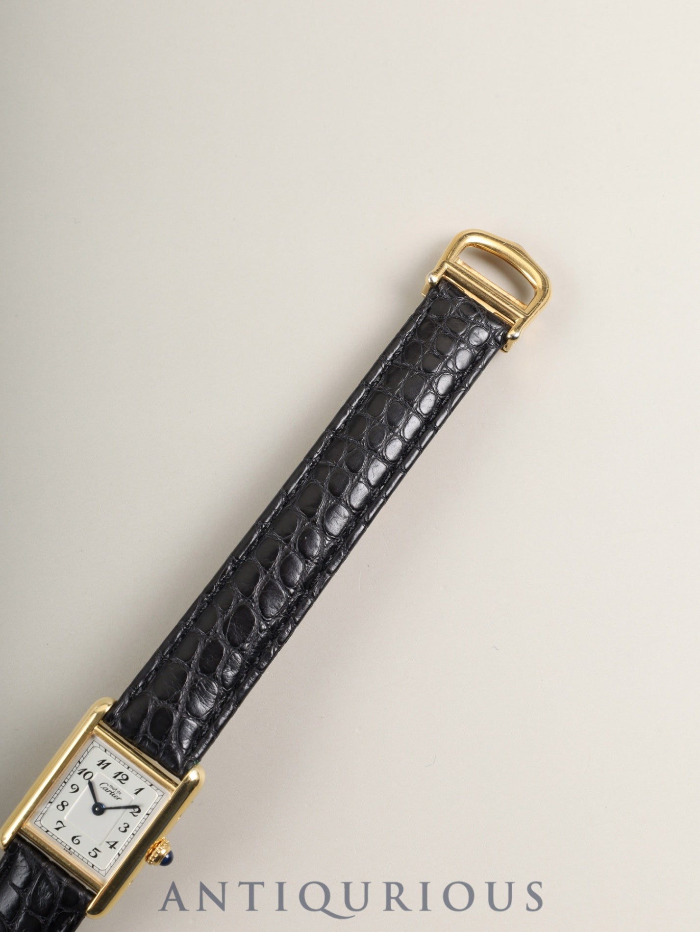 カルティエ マストタンク SM 5057001 クォーツ Cal.057 SV925 革 純正Dバックル（GP）アラビア文字盤（SWISS表記）オーバーホール済み 新品仕上げ済み