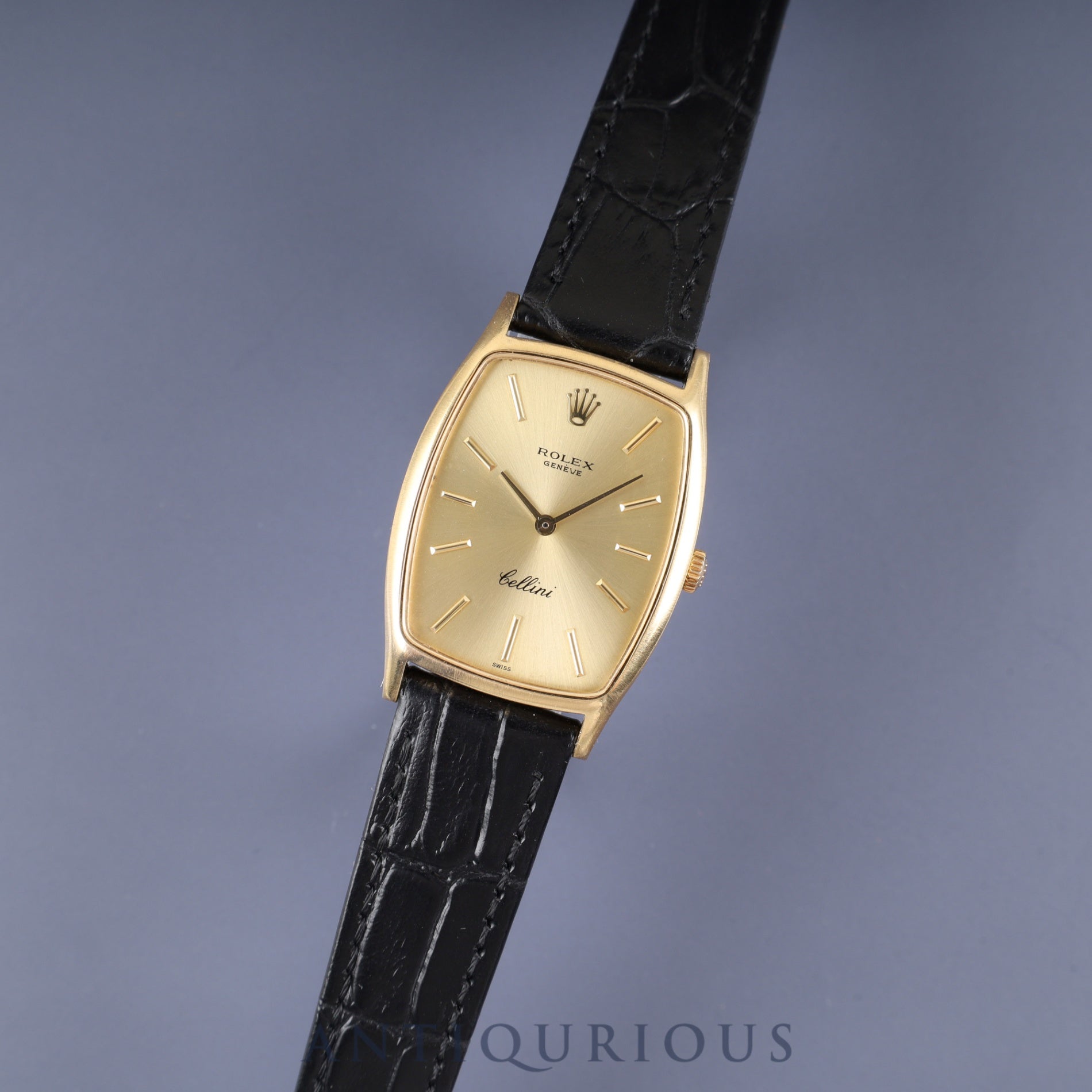 Rolex Cellini 3807 Manual Winding Caliber 1600 750 Leather Strap with Genuine Buckle (GP) Gold Dial 38 Series (1973) Overhauled