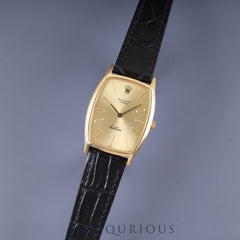 Rolex Cellini 3807 Manual Winding Caliber 1600 750 Leather Strap with Genuine Buckle (GP) Gold Dial 38 Series (1973) Overhauled