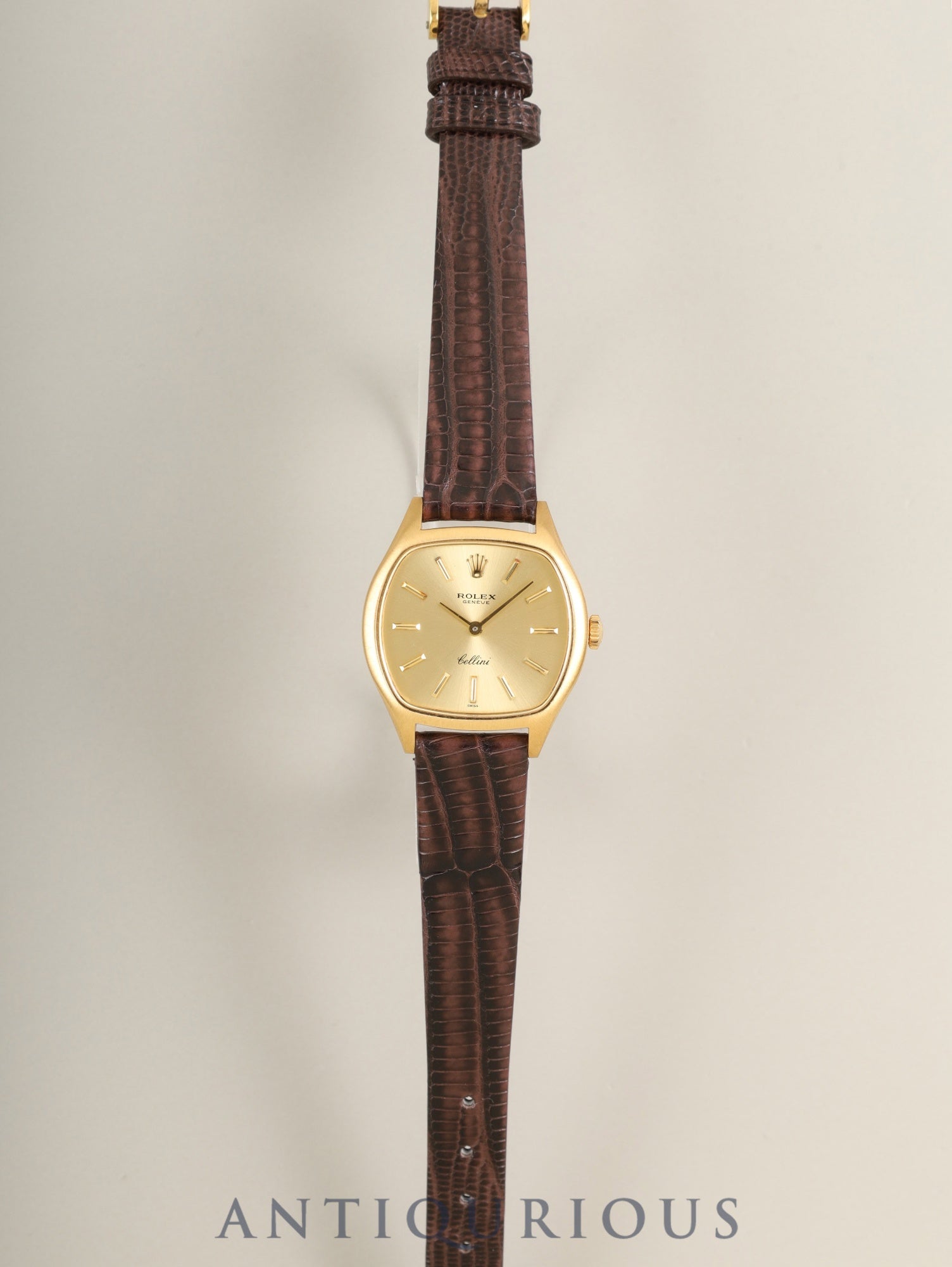 Rolex Cellini 3801 Manual Winding Cal.1600 750YG Leather Original Pin Buckle (GP) Gold Dial 42-serial (1974) Warranty (1978) Booklet Overhauled