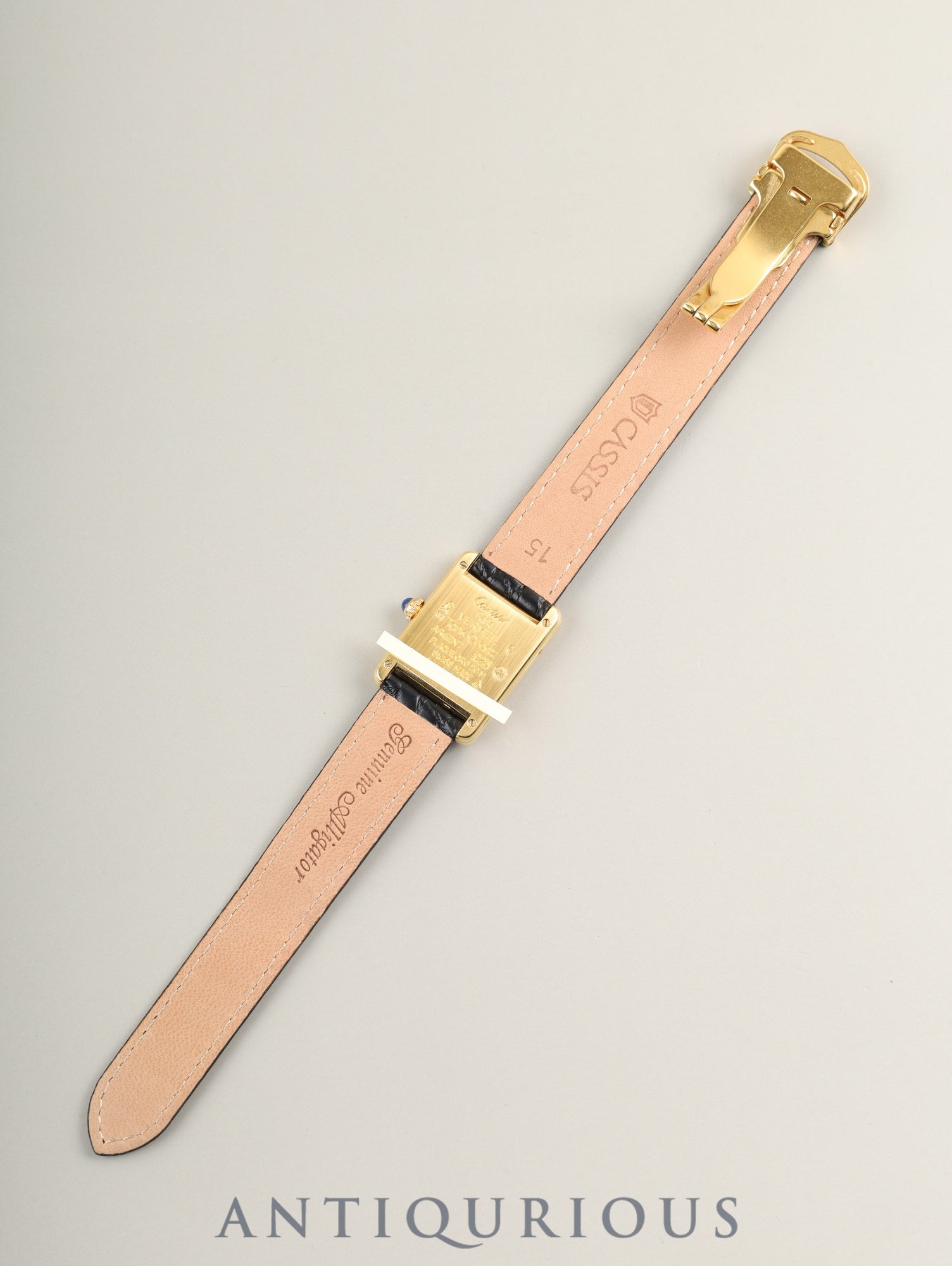 カルティエ マストタンク SM W1008354 / 5057001 クォーツ Cal.057 SV925 革 純正Dバックル（GP）飛びアラビア文字盤（SWISS表記）オーバーホール済み 新品仕上げ済み