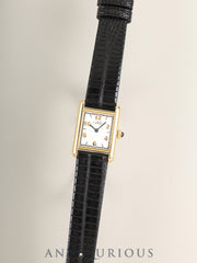 Cartier Must Tank SM W1008354 / 1613 Quartz Cal.057, SV925, Leather, Original Pin Buckle (GP), Radially Arranged Arabic Numeral CC Dial (SWISS mark), Overhauled, Aftermarket Glass Replaced