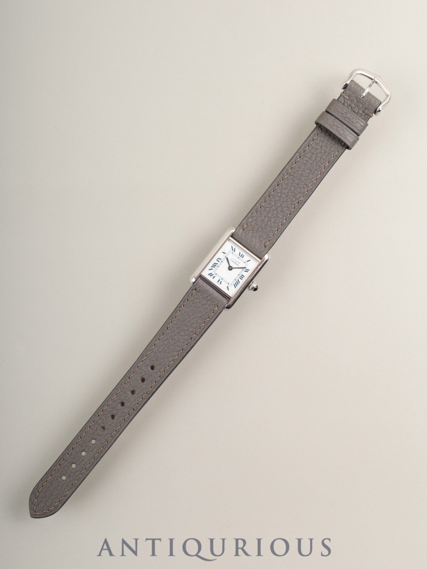 カルティエ マストタンク SM W1001543 / 6057002 クォーツ SV925 革 純正尾錠（SS）ホワイトローマン文字盤 （SWISS表記）箱 カルティエブティックにてコンプリートサービス（フルメンテナンス）済み