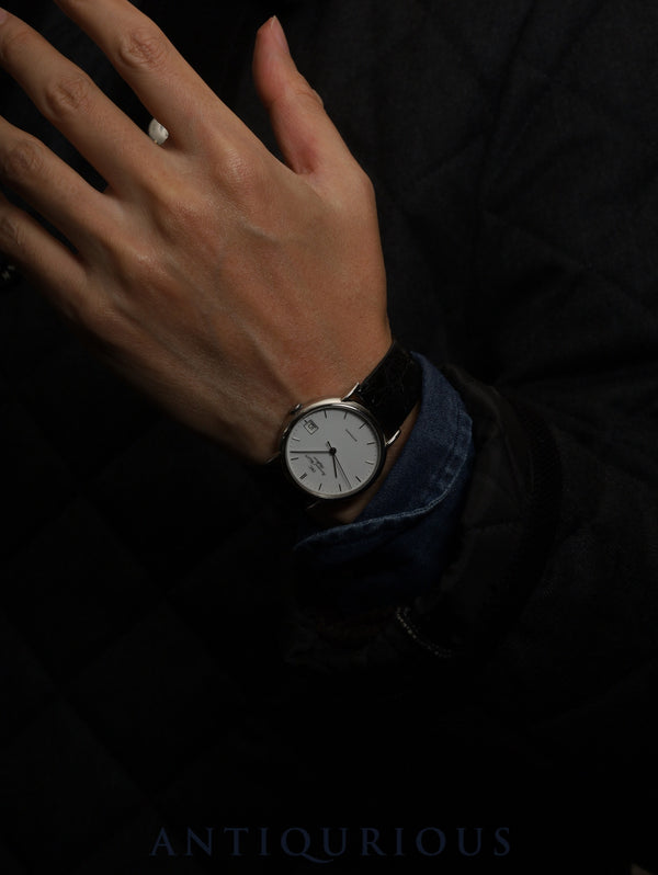 IWC Portofino 3513 Automatic Caliber 37521 Stainless Steel with Genuine Leather Strap and Genuine Buckle (SS) White Dial, Booklet, Warranty Card (1990), Overhauled