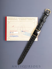 Cartier Must Tank LM 6 Hand-wound Cal.78-1 SV925 Leather Genuine Pin Buckle (GP) Onyx Dial (SWISS marking) Guarantee Card (1982) Overhauled
