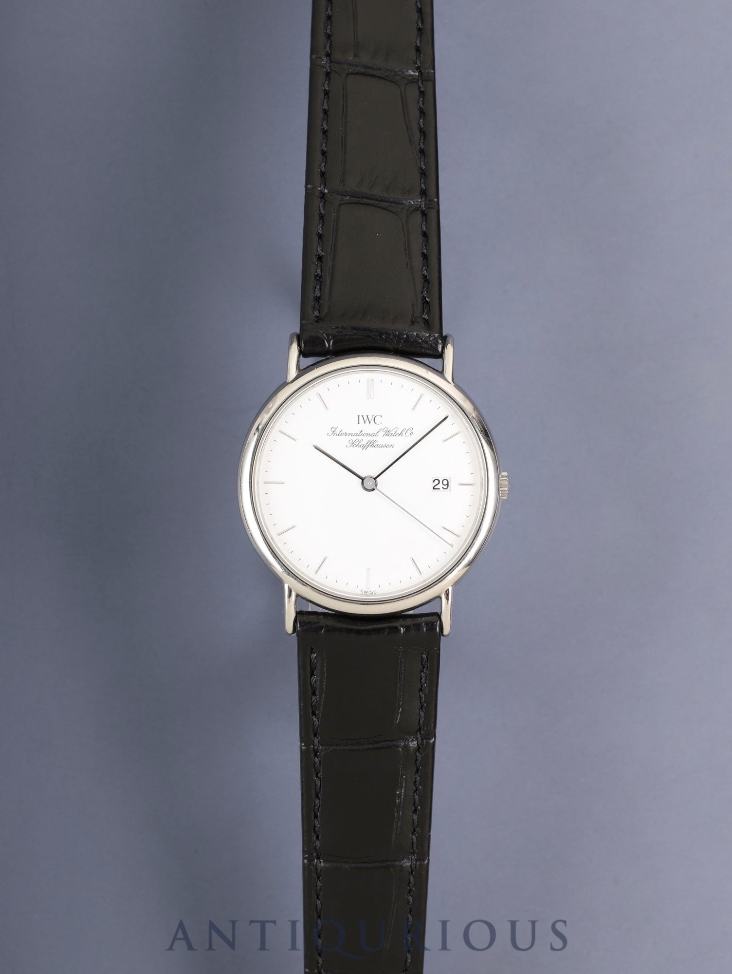 IWC ポートフィノ 3331 クォーツ Cal.IWC2210 SS 革 純正ピンバックル