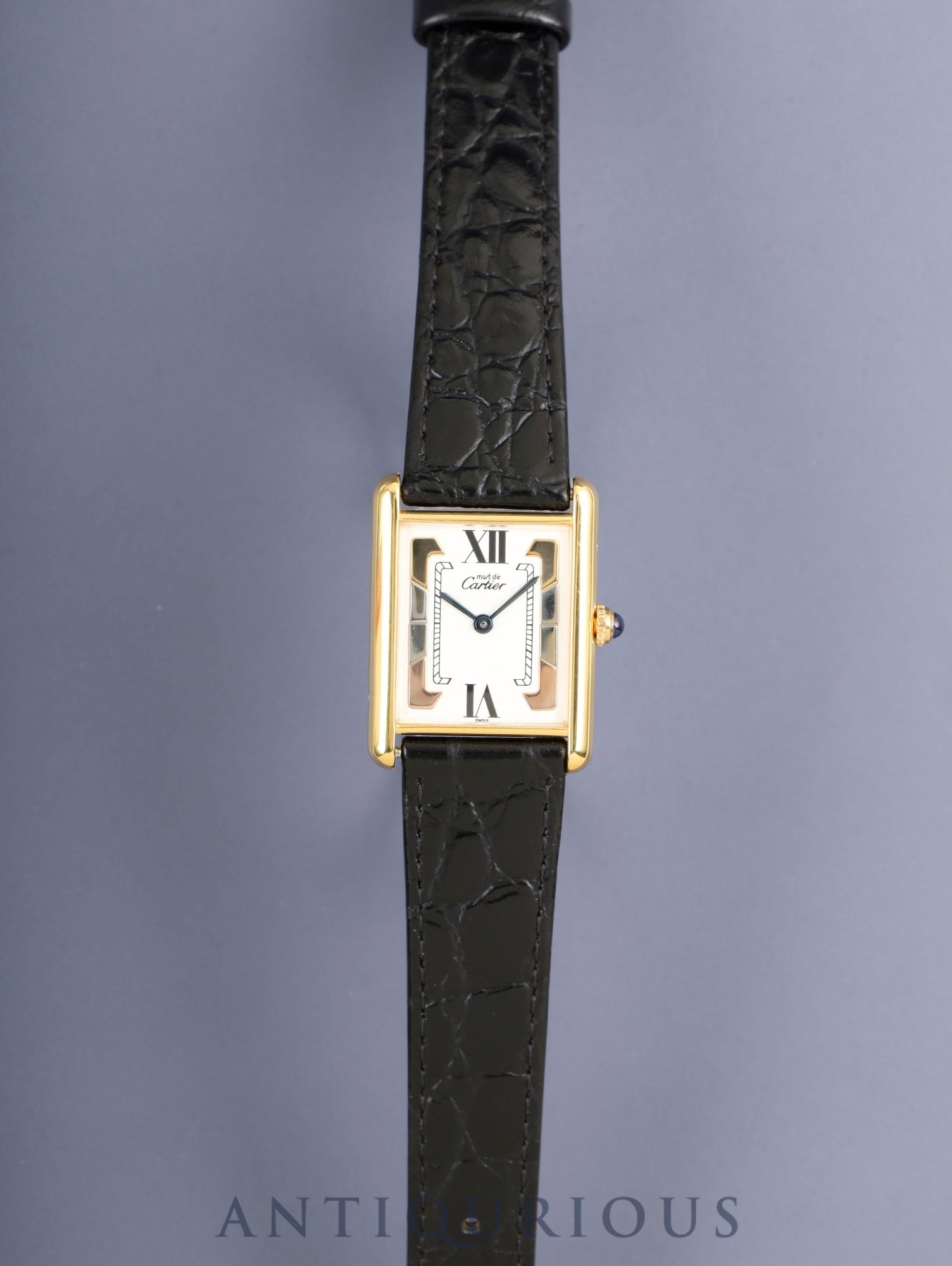 カルティエ マストタンク LM W1006254 /  590005 クォーツ Cal.90 SV925 革 純正ピンバックル（GP）サイドトリニティ文字盤（SWISS表記）オーバーホール済み 新品仕上げ済み