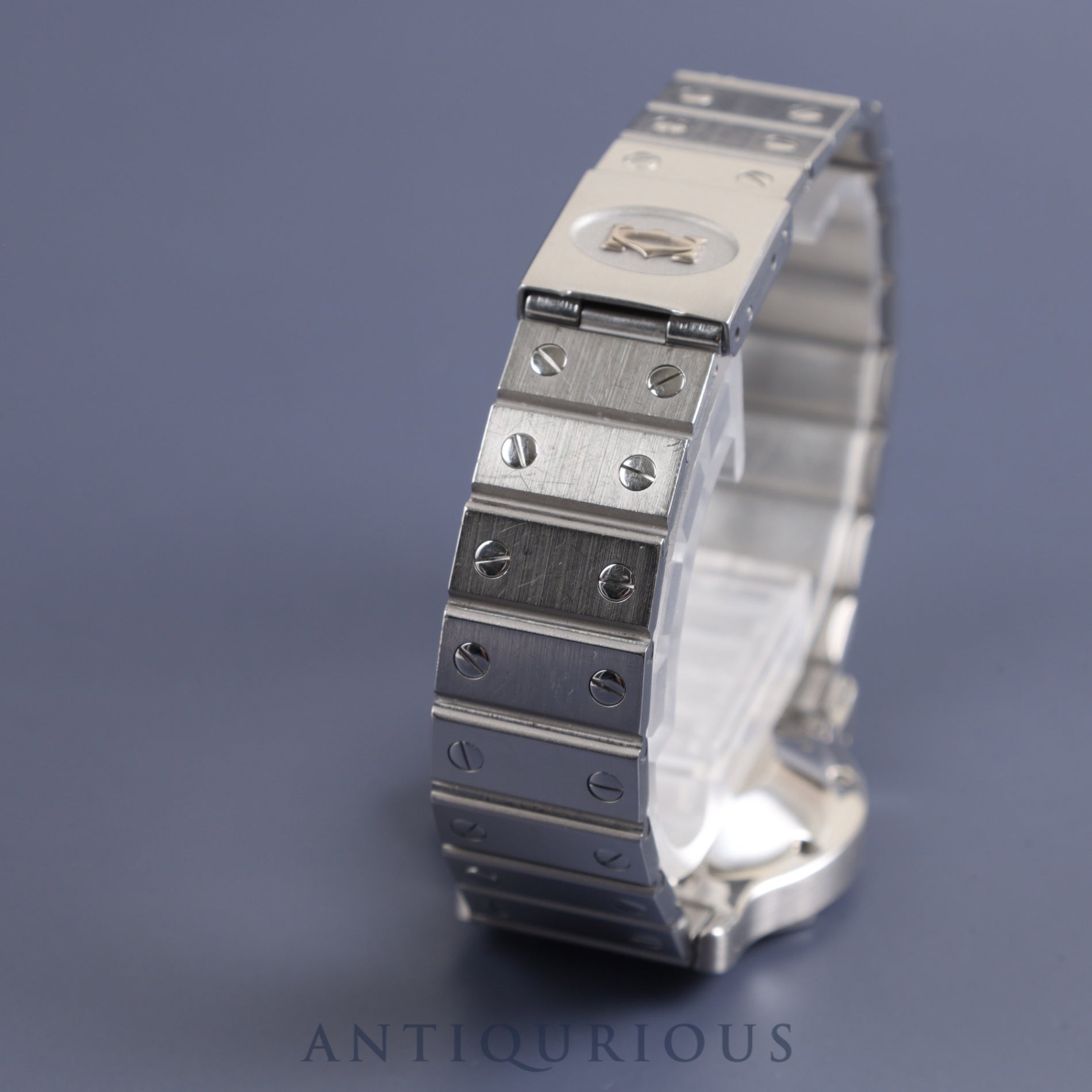 Cartier Santos Octagon LM 2965 Automatic SS SS White Roman Dial Box Warranty (no date) Complete service (full maintenance) completed at Cartier boutique