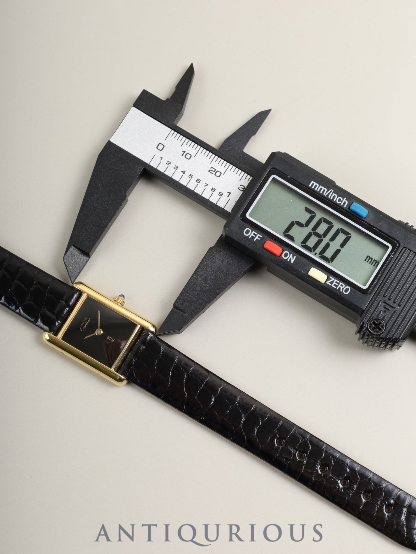 カルティエ マストタンク SM 3 66001クォーツ Cal.157 SV925 革 純正ピンバックル（GP）オニキス文字盤（SWISS表記）オーバーホール済み 新品仕上げ済み