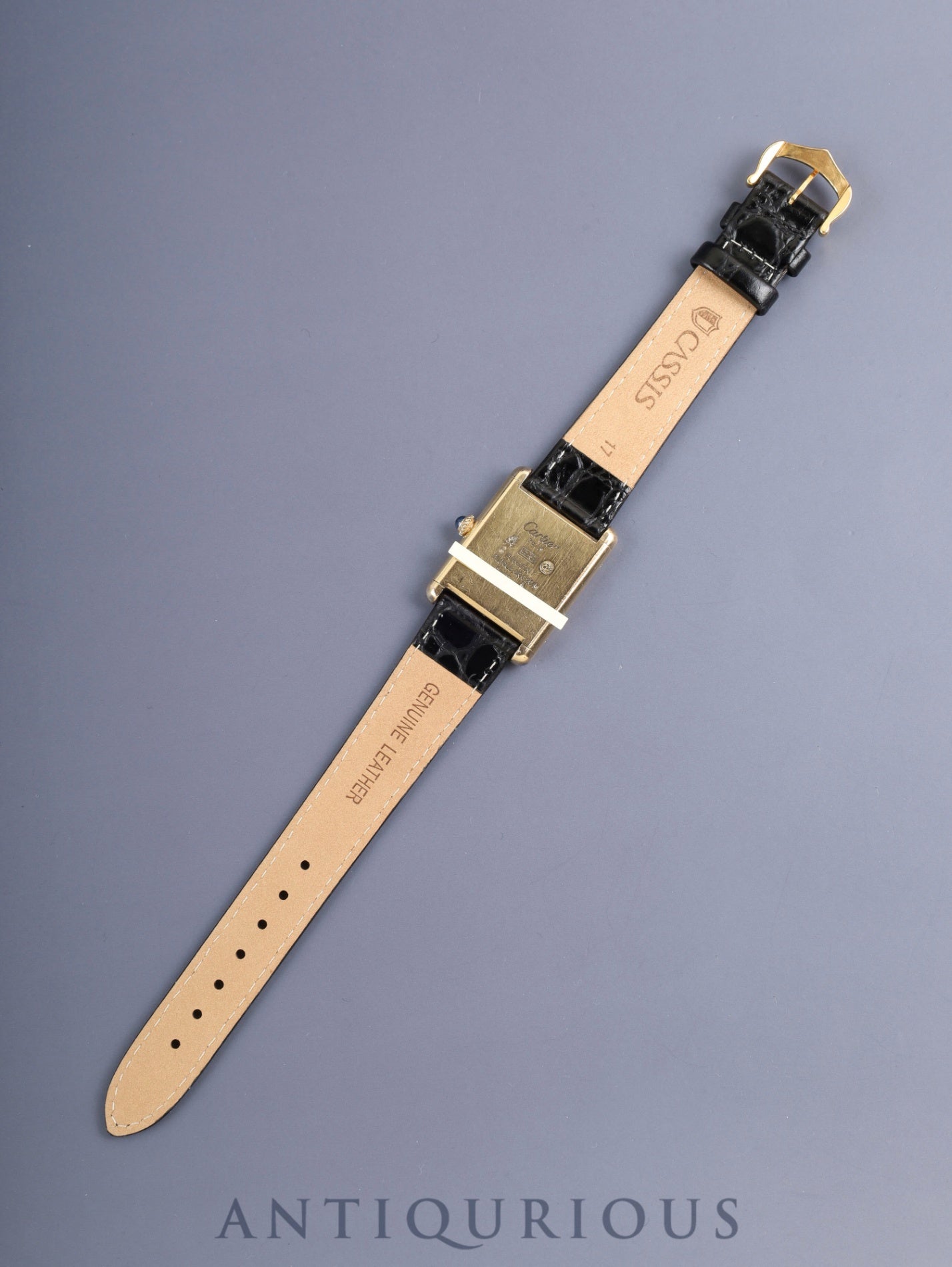 Cartier Must Tank LM 6 Hand-wound Cal.78-1 SV925 Leather Genuine Pin Buckle (GP) Black Roman Dial (SWISS marking) Overhauled