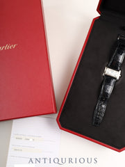 カルティエ タンク ディヴァン ミニ W6300255 / 2599 クォーツ Cal.157 SS 純正革ベルト 純正ピンバックル（SS）シルバーローマン文字盤 箱 保証書（2005年）冊子 オーバーホール済み