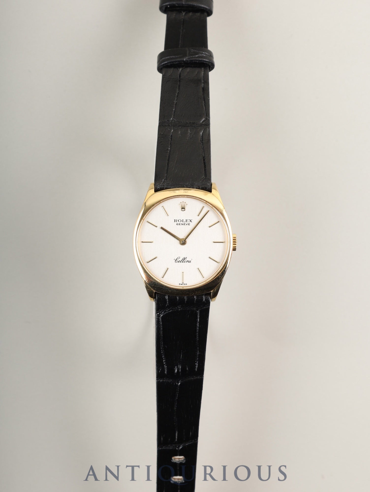 Rolex Cellini 4133 Manual Winding Caliber 1601 750YG Leather Strap with Genuine Buckle (750YG) Champagne Dial No. 43 (1975) Overhauled