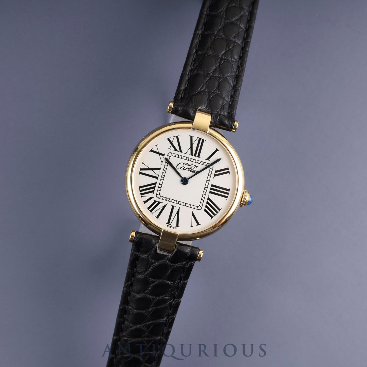 Cartier Must Vendome VLC LM 590003 Quartz Cal.690 SV925 Leather Genuine D-buckle (GP) Opalan dial Overhauled