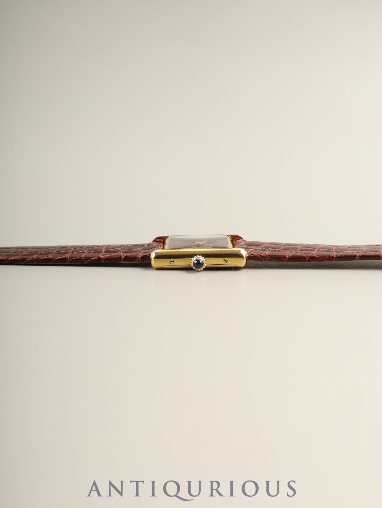 カルティエ マストタンク SM 3 手巻き Cal.78-1 SV925 革 純正ピンバックル（GP）マホガニー文字盤（SWISS表記）  箱 冊子 保証書（1981年 / 個人名記載有り）オーバーホール済み