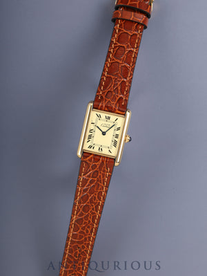 Cartier Must Tank LM 590005 Quartz Cal.90 SV925 Leather Original pin buckle (GP) Ivory Roman dial (SWISS notation) Overhauled
