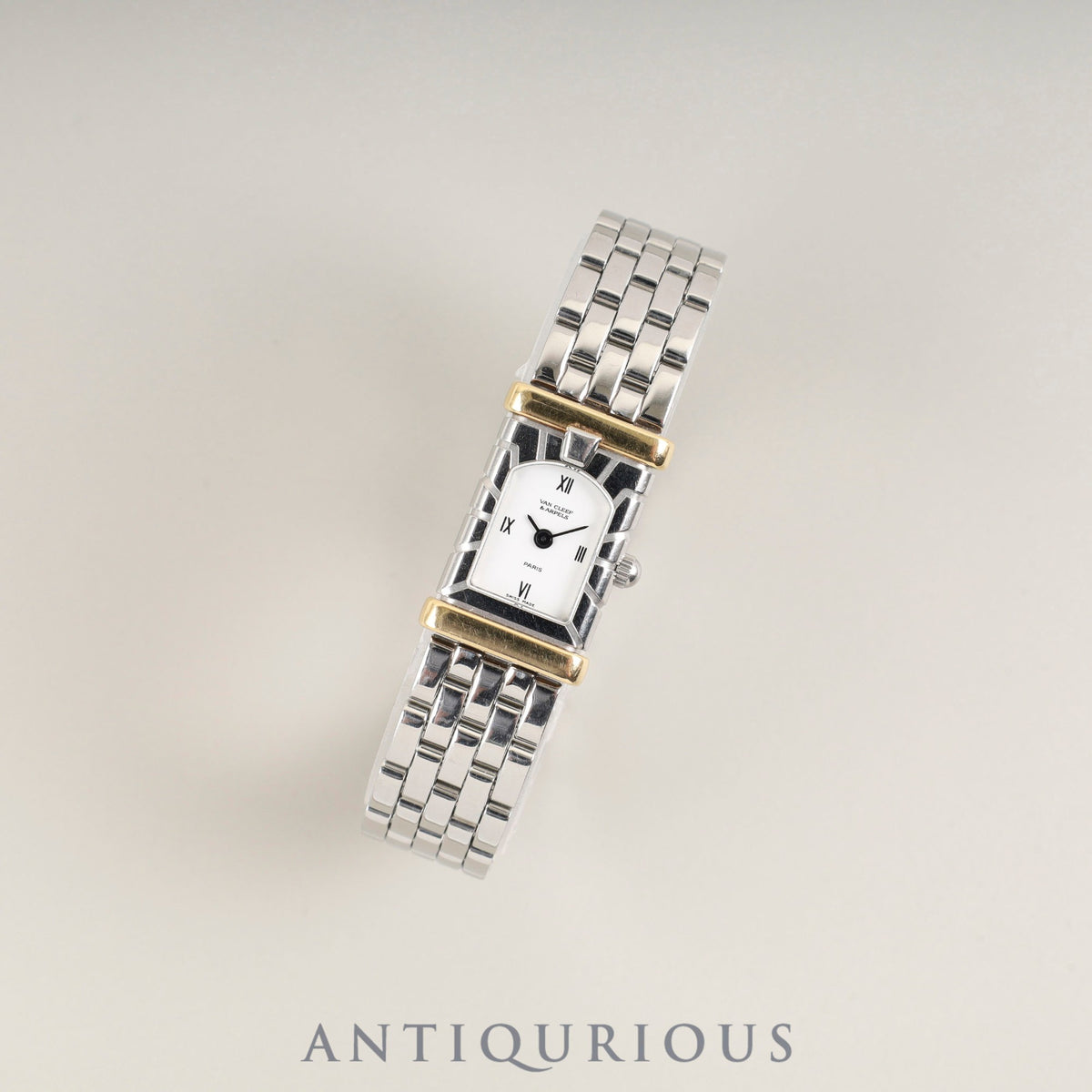 Van Cleef &amp; Arpels Facade 431963T5 Quartz Stainless Steel White Dial Overhauled