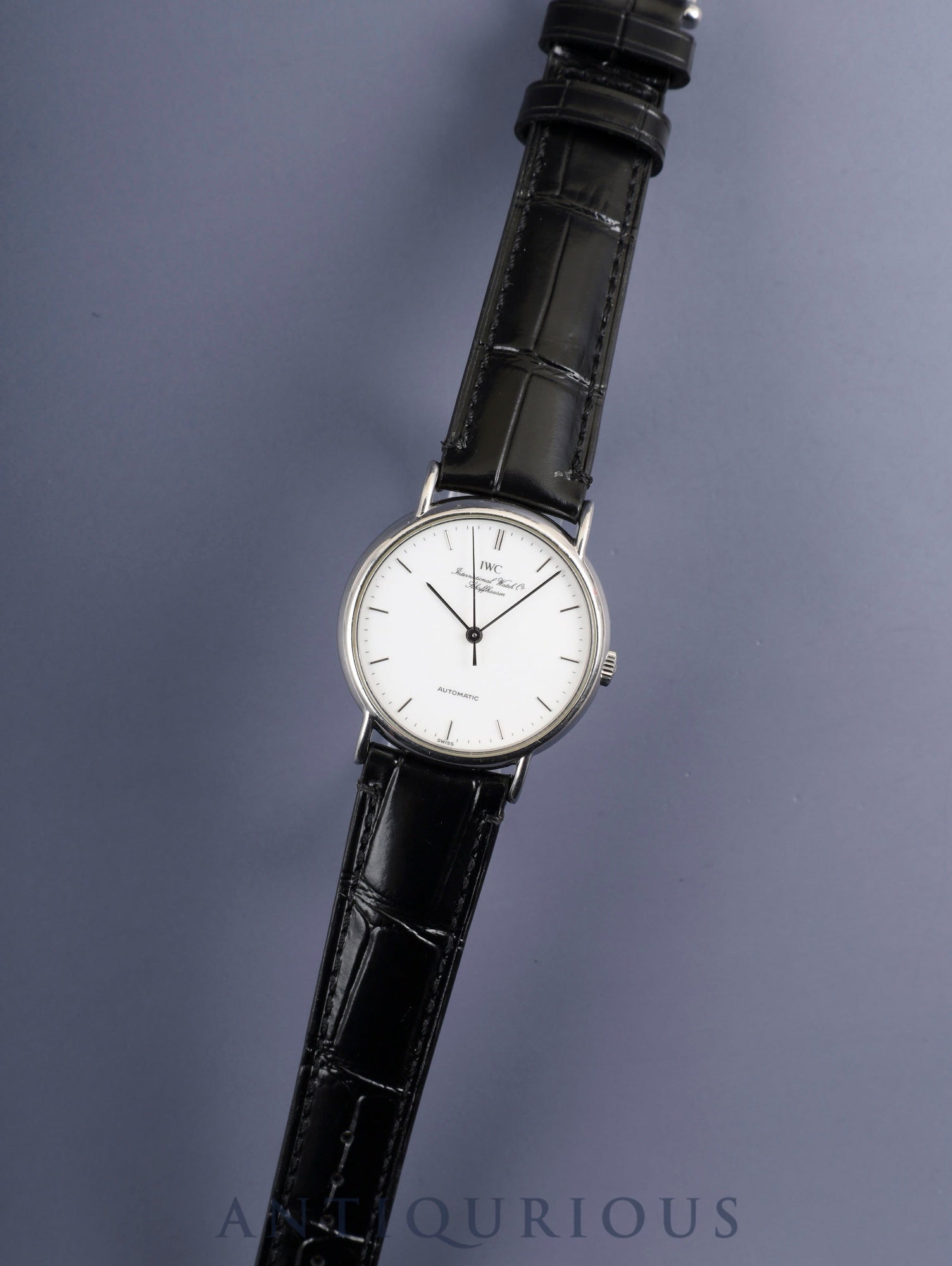 IWC Portofino IW351403 Automatic Caliber 37521 Stainless Steel Leather Strap with Genuine Stainless Steel Buckle, White Dial, Overhauled