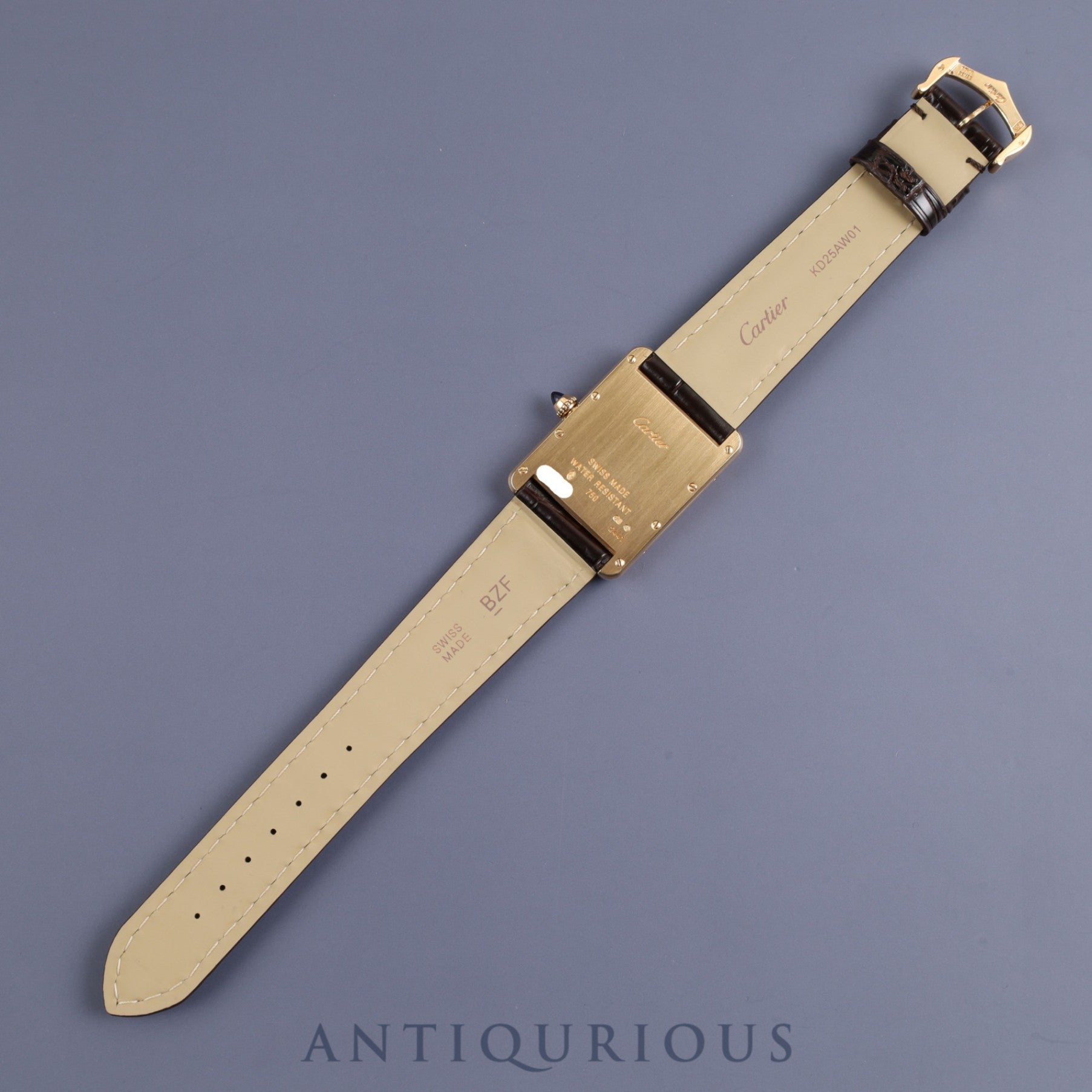 CARTIER TANK LOUIS CARTIER LM W1529756 / 2441 Quartz Cal.688 YG Genuine leather Genuine buckle (750) White Roman dial Warranty (2011) Overhauled