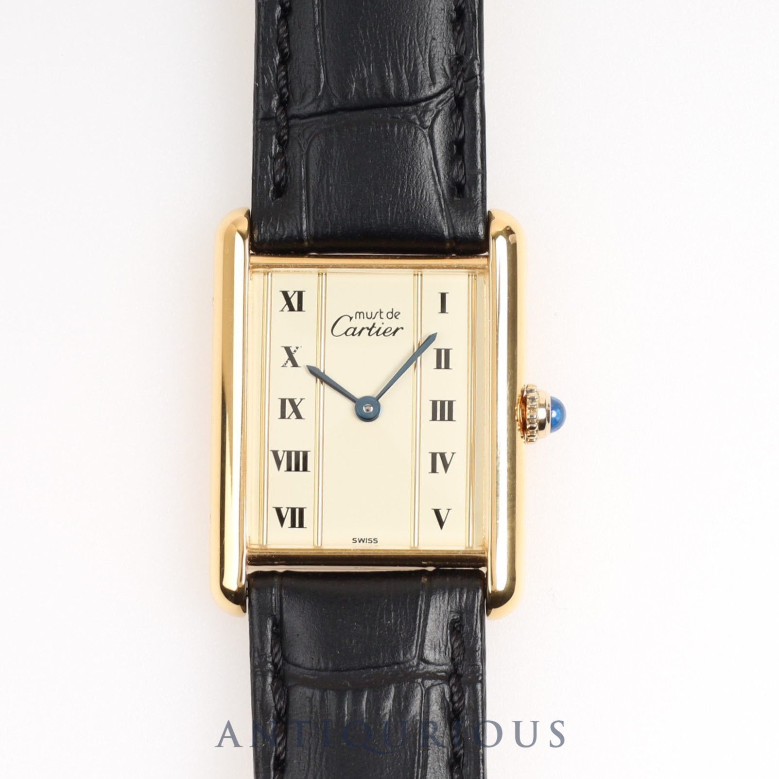 Cartier Must Tank LM QZ Straight Roman Newly Refurbished