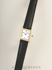 カルティエ マストタンク SM W1008354 / 5057001 クォーツ Cal.057 SV925 革 純正Dバックル（GP）飛びアラビア文字盤（SWISS表記）オーバーホール済み 新品仕上げ済み