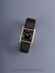 Cartier Must Tank LM 81974913 Manual Winding Cal.78-1 SV925 Original Leather Strap Original D-Buckle (GP) Black Roman Dial (SWISS marking) Overhauled