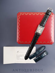 Cartier Tank Basculante LM W1011358 / 2390 Manual Winding Cal.061 Stainless Steel Leather Strap Original Pin Buckle (Stainless Steel) White Roman Dial Box Warranty Card Overhauled