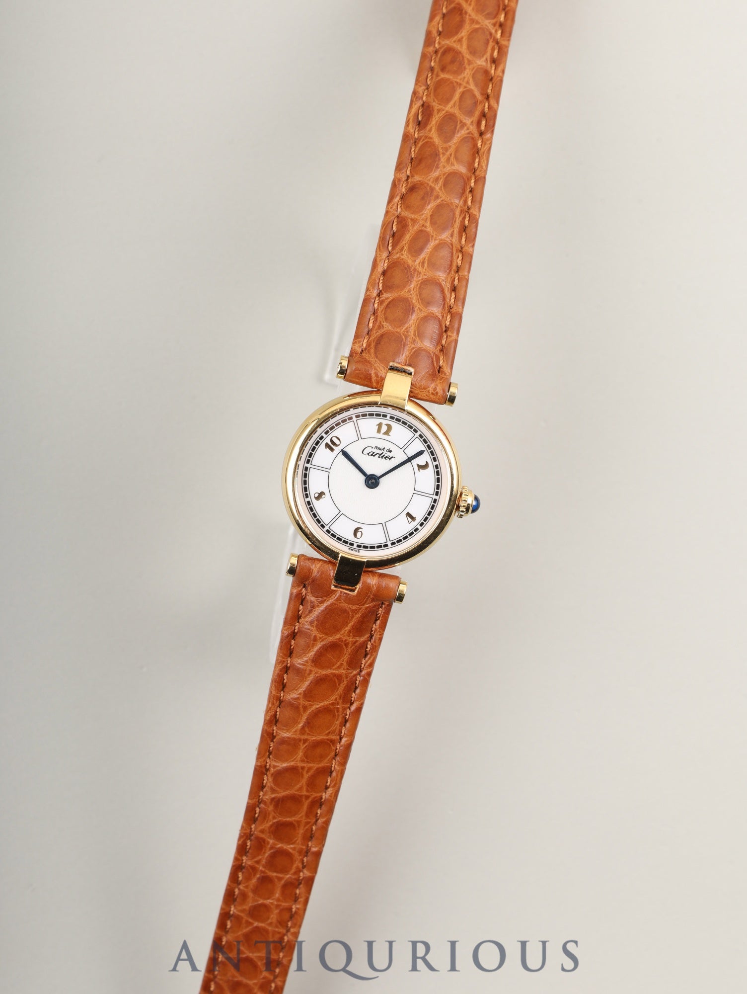 カルティエ マスト ヴァンドーム VLC SM W1009854 / 1851 クォーツ Cal.90 SV925 革 純正Dバックル（GP）アラビア文字盤 箱 オーバーホール済み