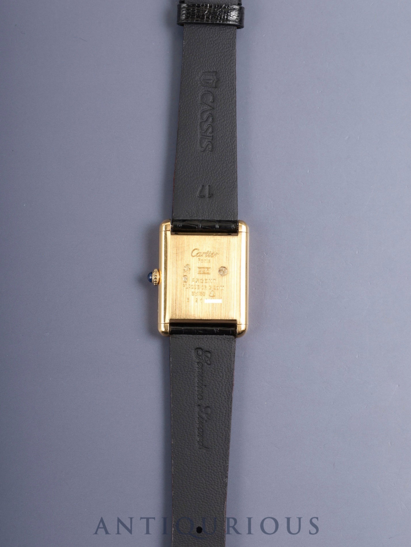 カルティエ マストタンク LM 6 手巻き Cal.78-1 SV925 革 純正ピンバックル（GP）ブラックローマン文字盤（SWISS表記）オーバーホール済み 新品仕上げ済み