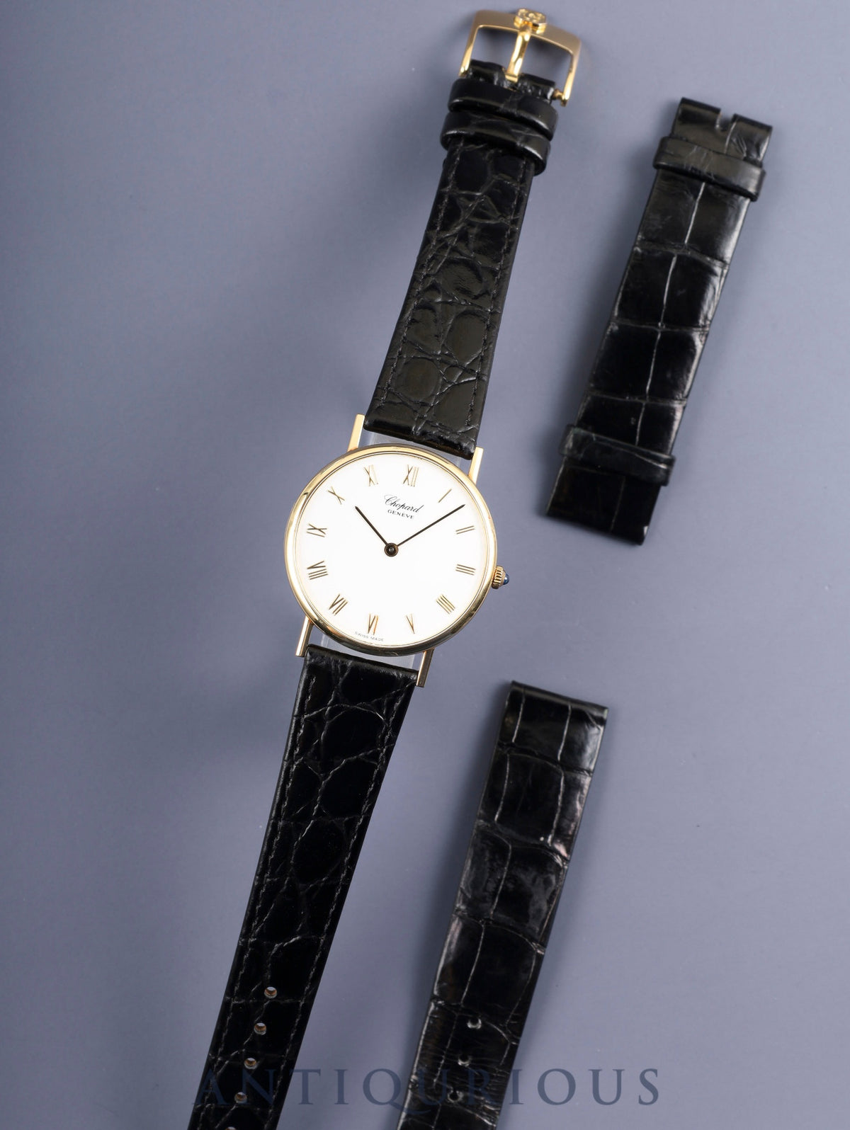 Chopard Classic 1091 Quartz Cal.ETA955.413 750YG Leather Original Pin Buckle (GP) White Dial Overhauled