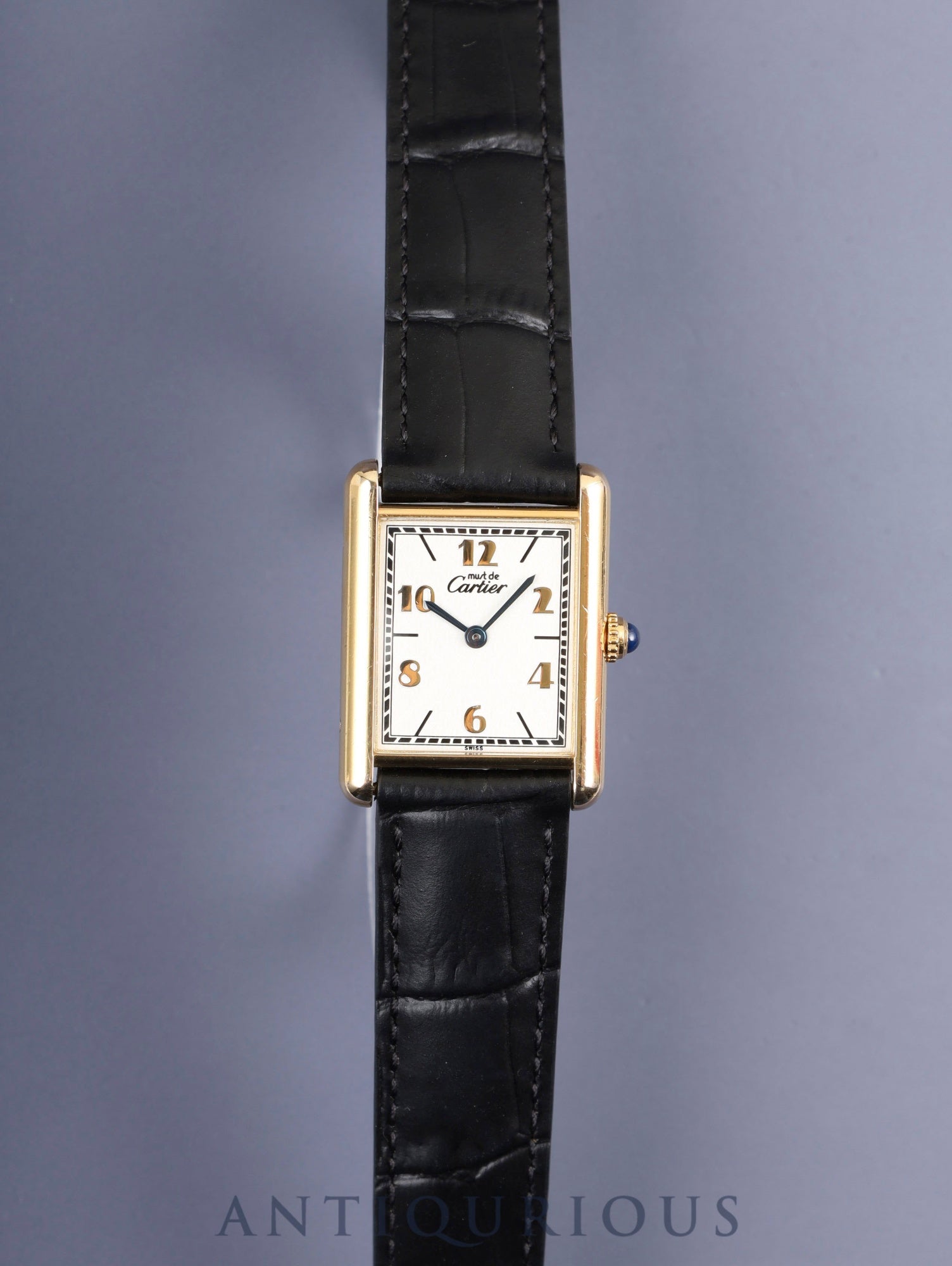 カルティエ マストタンク LM 1615 クォーツ Cal.690 SV925 革 純正D