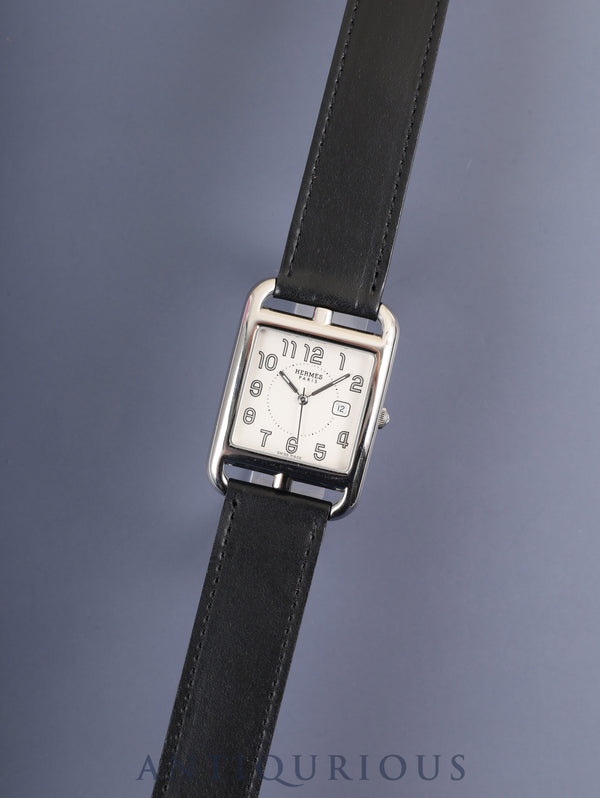 Hermès Cape Cod CC2.710 Quartz Caliber - Stainless Steel Leather Strap with Genuine Stainless Steel Buckle, Silver Dial, Genuine Leather Strap (Slightly Used, Holes Applied), Overhauled