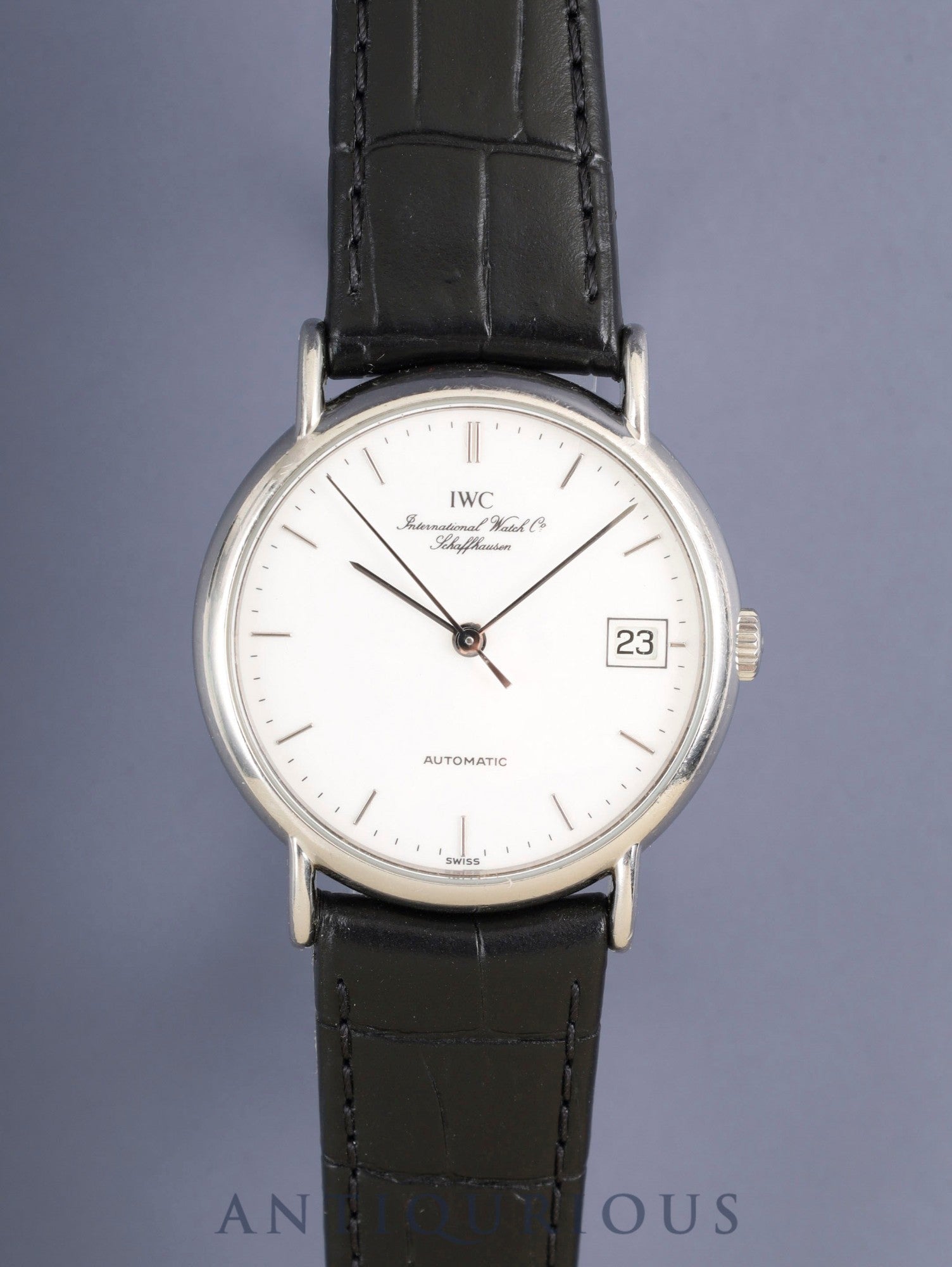 IWC Portofino IW351324 Automatic Caliber C37521 Stainless Steel Leather Strap with Aftermarket Buckle (SS) White Dial Overhauled