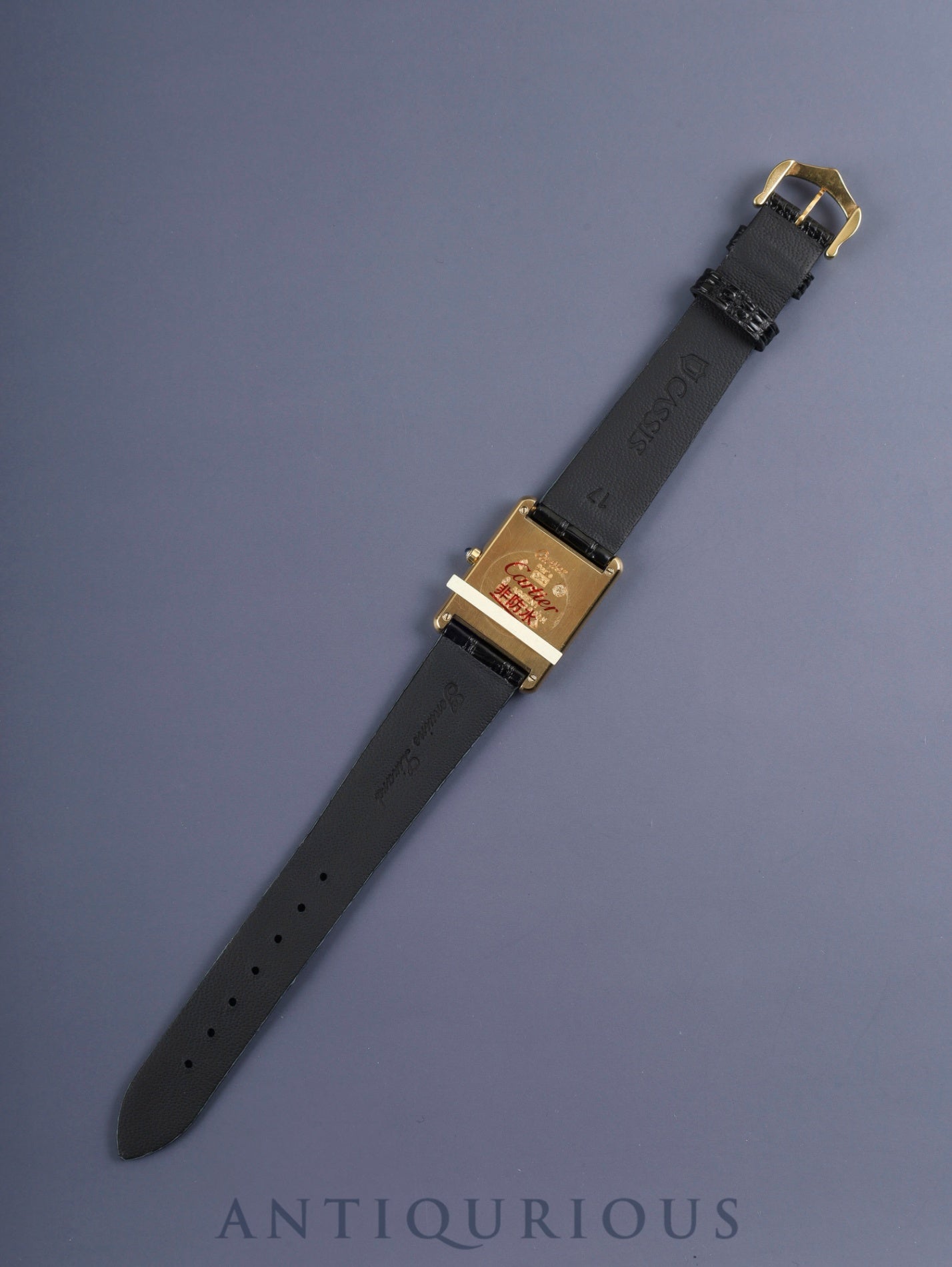 カルティエ マストタンク LM 6 81006 クォーツ Cal.81 SV925 革 純正尾錠（GP) グレー飛びローマン文字盤 オーバーホール済み