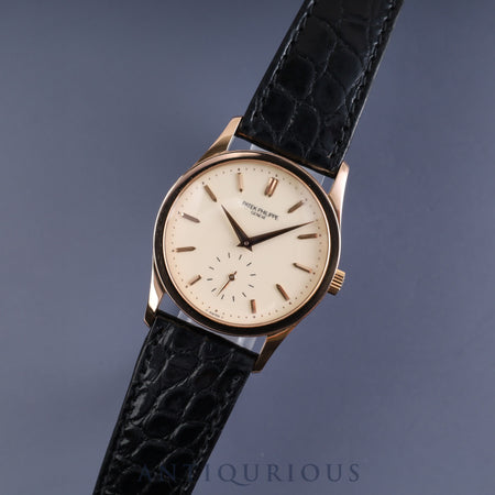 PATEK・PHILIPPE パテック・フィリップ CALATRAVA カラトラバ 3796 手巻き Cal.215 PG 純正革ベルト 純正バックル（750）アイボリー文字盤