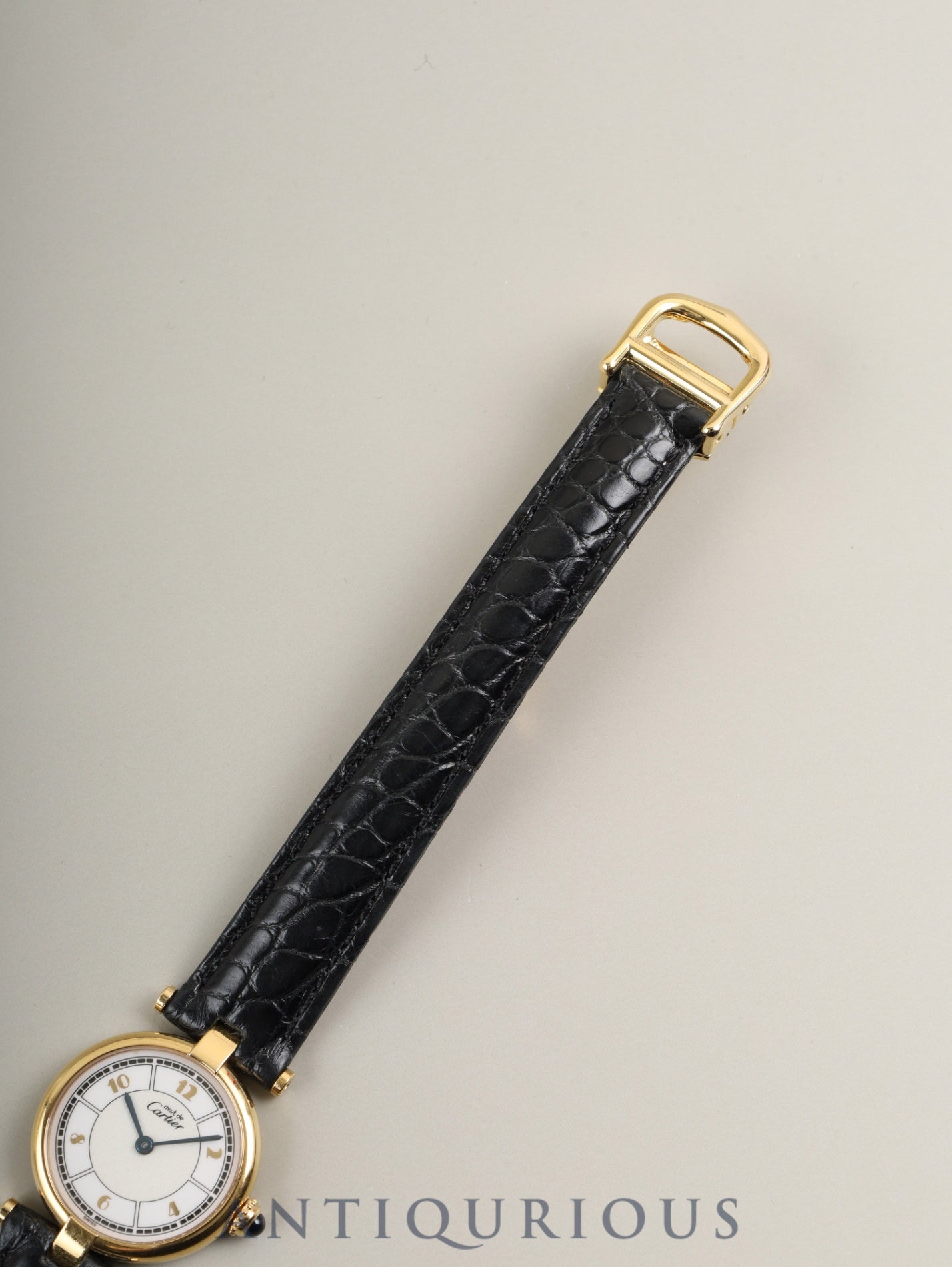 カルティエ マスト ヴァンドーム VLC SM W1009854 / 1851 クォーツ Cal.90.06 SV925 革 純正Dバックル（GP）飛びアラビア文字盤 箱 冊子 保証書（2000年）オーバーホール済み