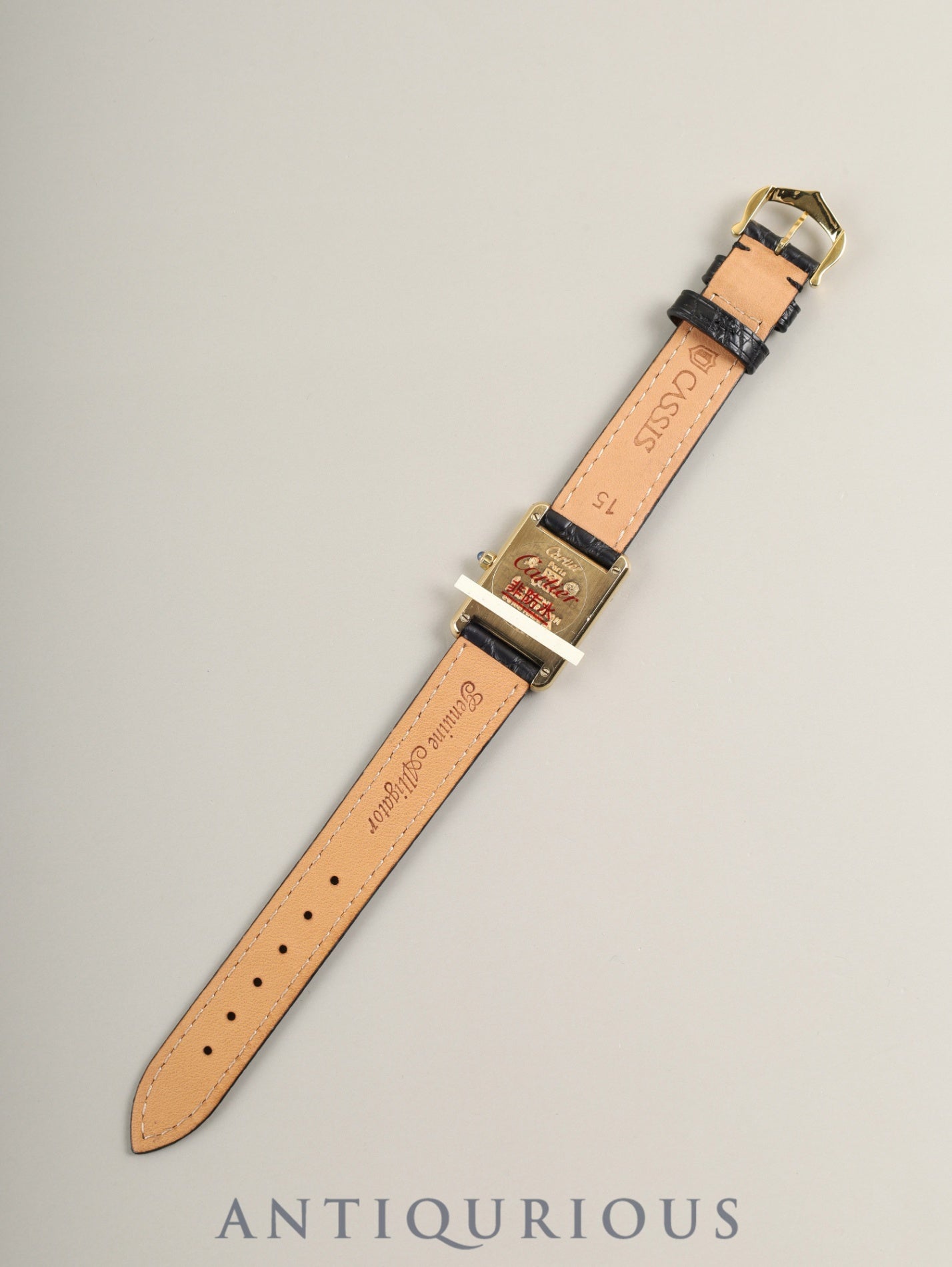 Cartier Must Tank SM 3 66001 Quartz SV925 Leather Genuine Pin Buckle (GP) Champagne Roman Dial (SWISS MADE marking) Complete service done at Cartier boutique