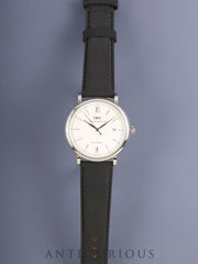 IWC Portofino IW356501 Automatic Caliber C35111 Stainless Steel Leather Watch with Genuine Stainless Steel Buckle, Silver Dial, Genuine Leather Strap, Overhauled