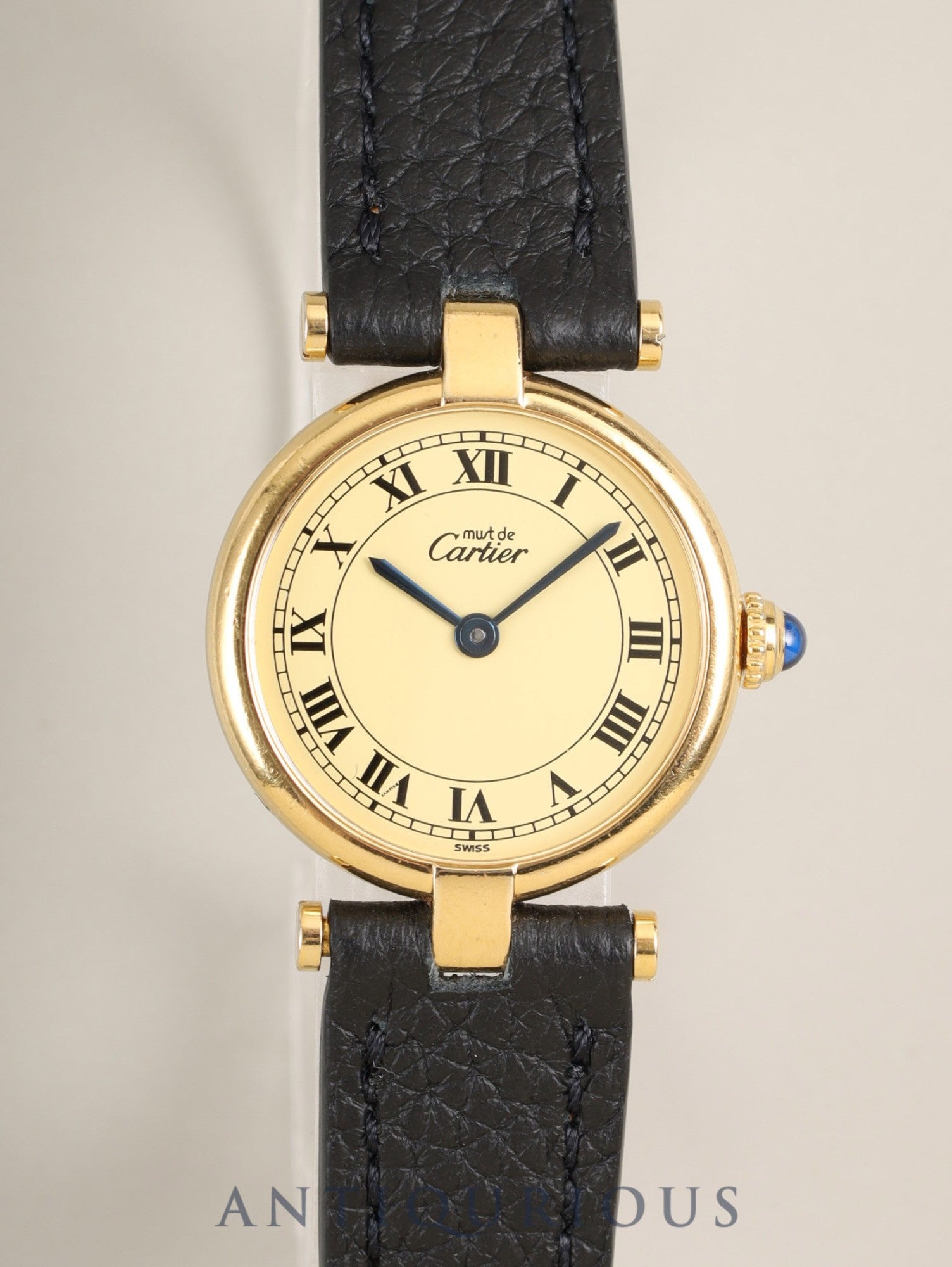 Cartier Must Vendôme VLC SM W1002254 / 1851 Quartz Caliber 690 SV925 Leather Strap with Genuine GP Buckle Ivory Roman Dial Box Booklet Warranty Card Overhauled