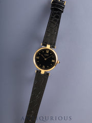 カルティエ マスト ヴァンドーム VLC LM 590003 クォーツ Cal.90 SV925 革 純正尾錠（GP） ブラック飛びローマン文字盤 オーバーホール済み